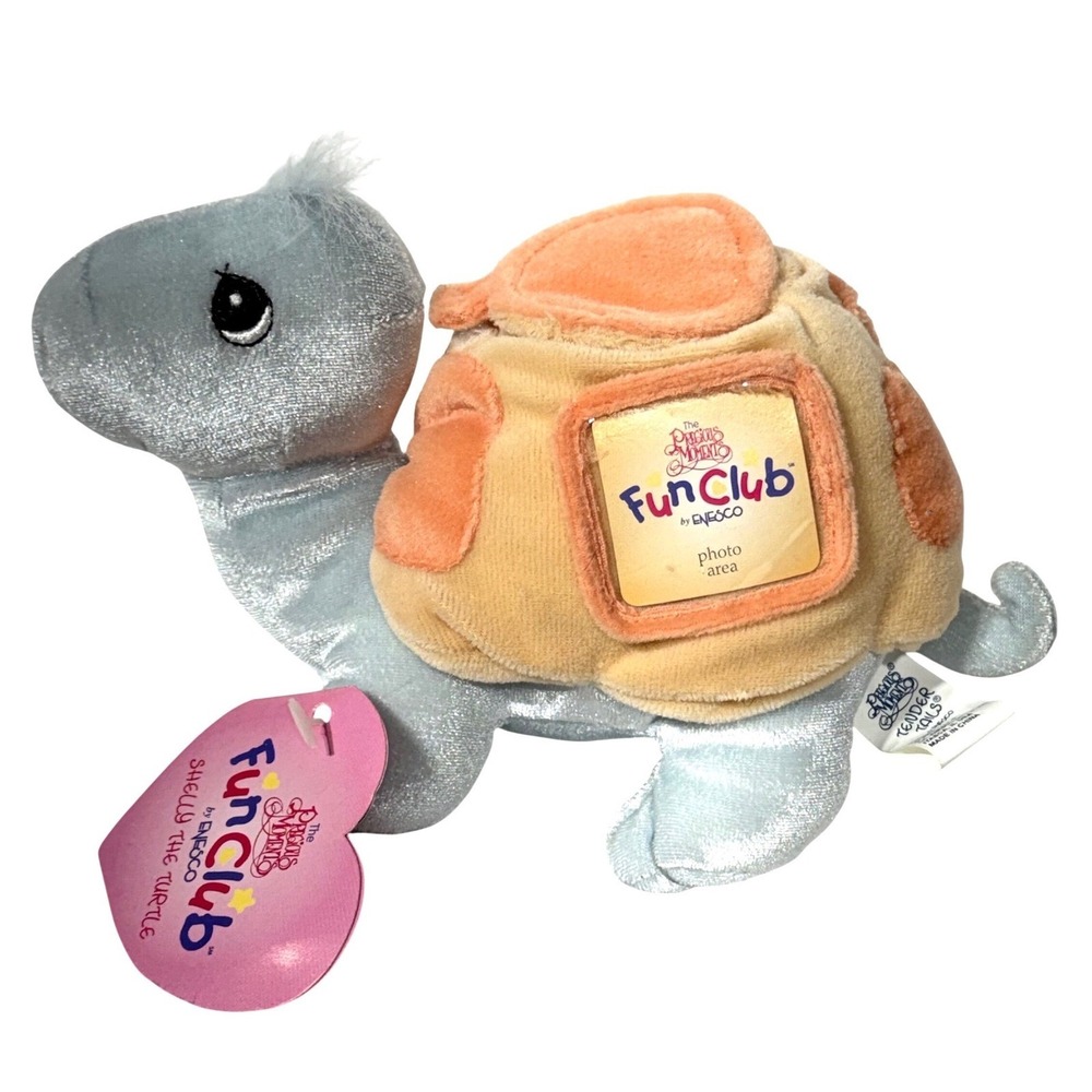 Precious Moments Shelly the Turtle Tender Tails Fun Club Plush Photo Shell Blue